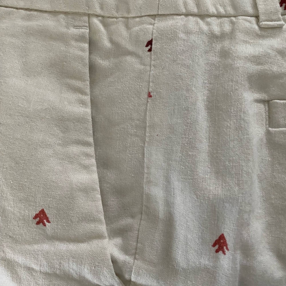 LOFT High Waist White and Orange Shorts - Picture 6 of 11